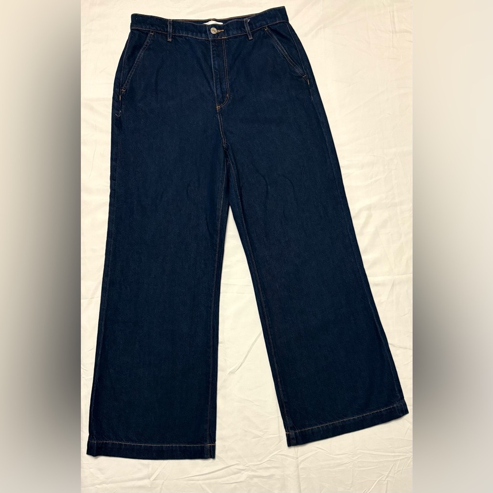 LOFT Dark Blue Wide-Leg Jeans